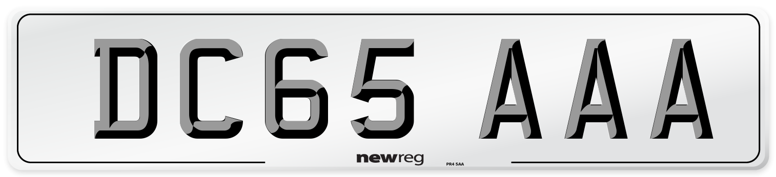 DC65 AAA Number Plate from New Reg